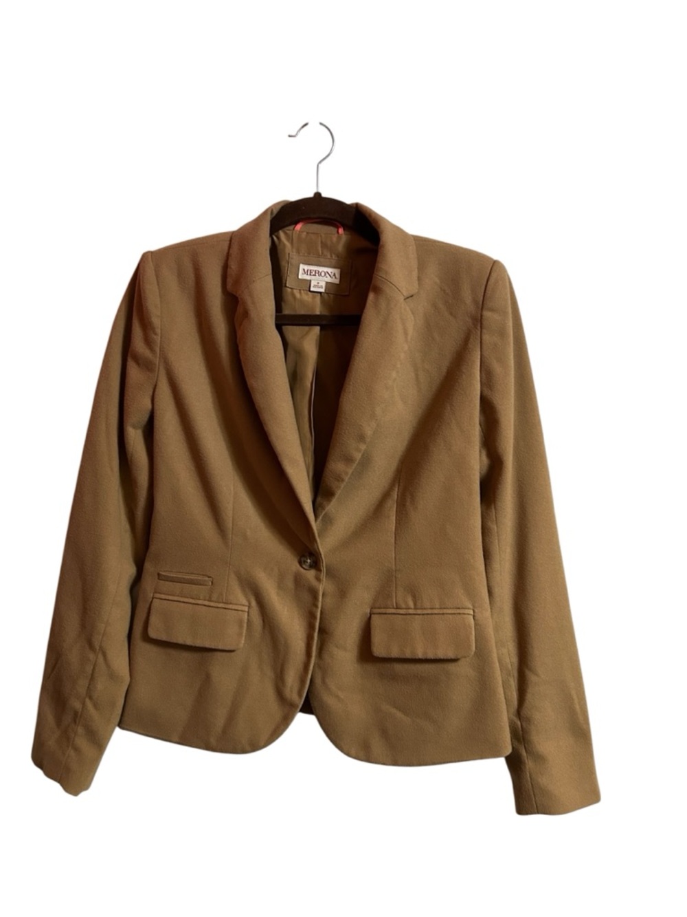 Merona Tan Single-Button Notch Lapel Blazer